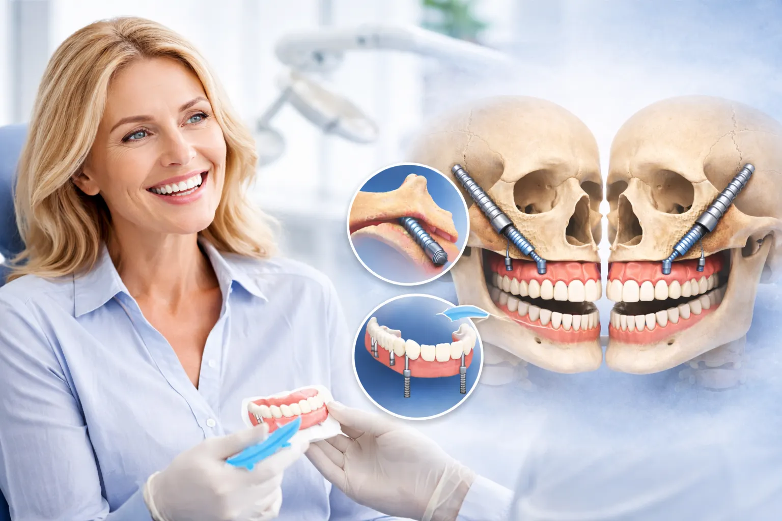 İleri kemik kaybında zigomatik implant ile sabit diş tedavisi görseli
